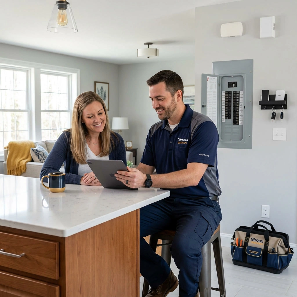 Giroux Electrical Contractors electrician providing a professional electrical estimate in Massachusetts