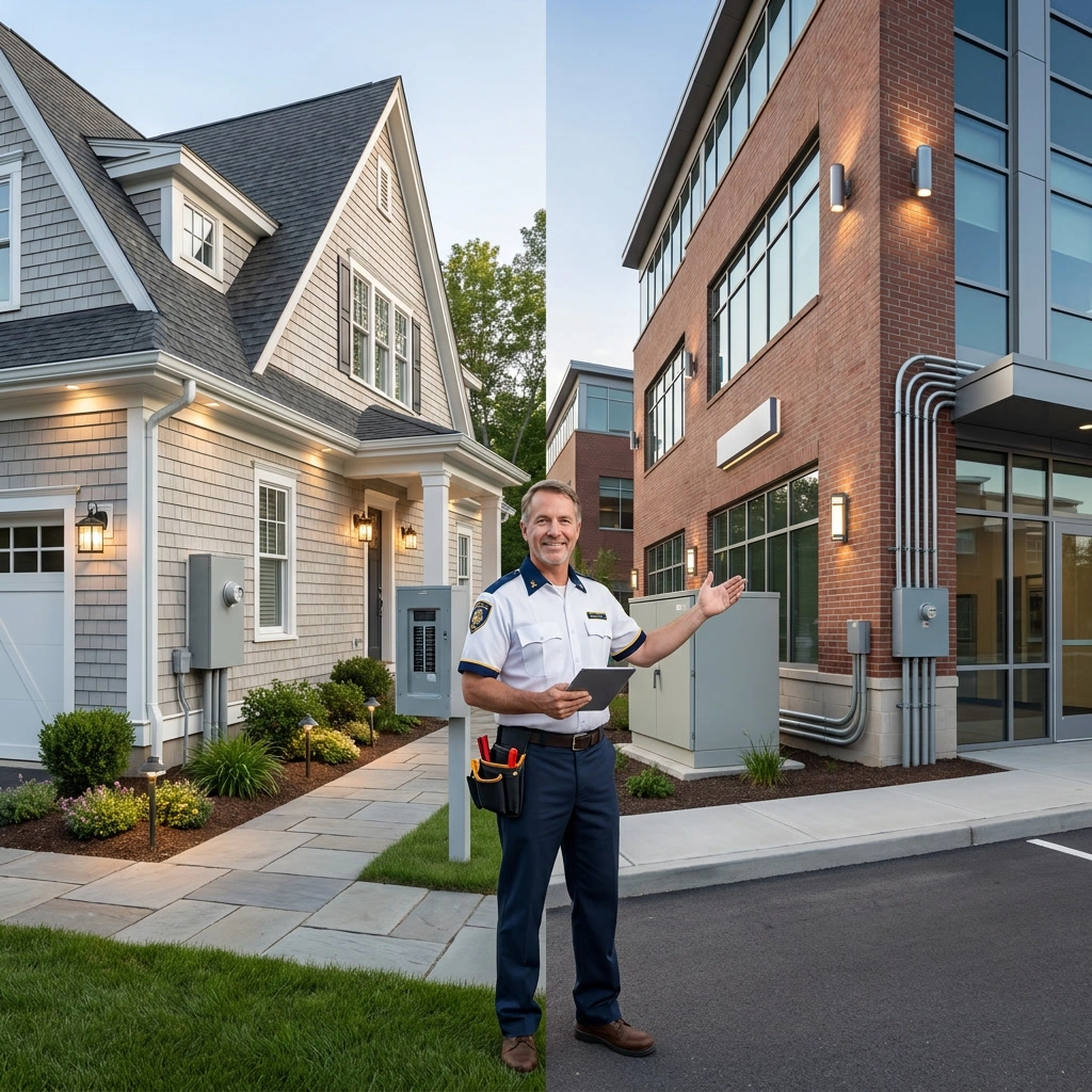 Residential and commercial electrical services provided by Giroux Electrical Contractors in Massachusetts